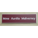 plaque de boite aux lettres, lie de vin format 25 x 100 mm personnalisable 1 ligne