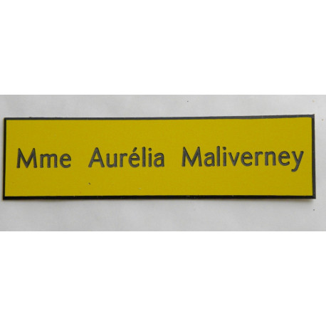 plaque de boite aux lettres, jaune format 25 x 100 mm personnalisable 1 ligne