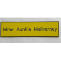 plaque de boite aux lettres, jaune format 25 x 100 mm personnalisable 1 ligne