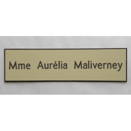 plaque de boite aux lettres, ivoire format 25 x 100 mm personnalisable 1 ligne