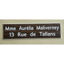 Plaque de boite aux lettres couleur noyer 2 lignes format 10 x 2,5 cm