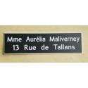 Plaque de boite aux lettres noire 2 lignes format 10 x 2,5 cm
