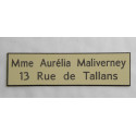 Plaque de boite aux lettres ivoire 2 lignes format 10 x 2,5 cm