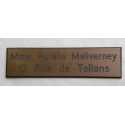 Plaque de boite aux lettres couleur cuivre 2 lignes format 10 x 2,5 cm