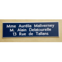 plaque de boite aux lettres 3 lignes bleu marine fabrication française