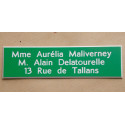 plaque de boite aux lettres 3 lignes verte autocollante