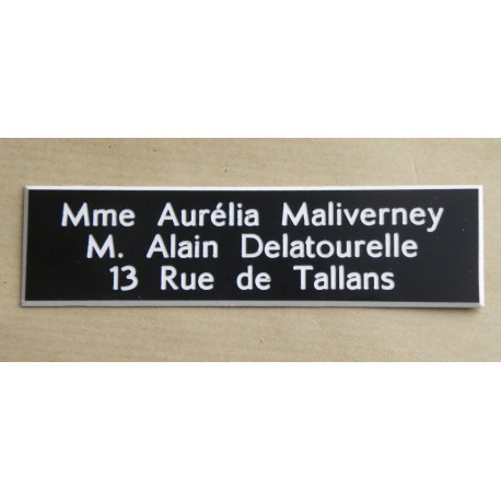 Plaque de boîte aux lettres 10 x 2,5 cm 15 couleurs gravure en ligne