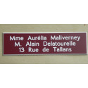 plaque de boite aux lettres lie de vin 3 lignes 25x100 mm