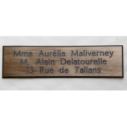 plaque de boite aux lettres 3 lignes couleur métal adhésive