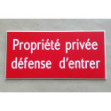 plaque adhésive "Propriété privée défense d'entrer" rouge