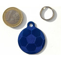 Médaille "FOOT" bleue pour Chien gravure 1 face 32 mm