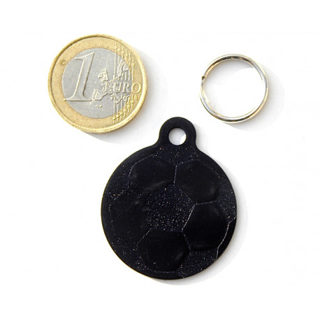 Médaille "FOOT" noire pour Chien gravure 1 face 32 mm