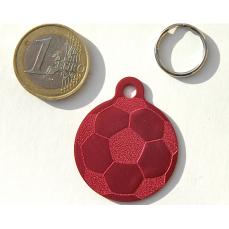 Médaille "FOOT" rose pour Chien gravure 1 face 32 mm