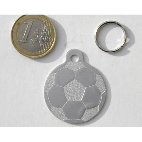 Médaille "FOOT" argentée pour Chien gravure 1 face 32 mm