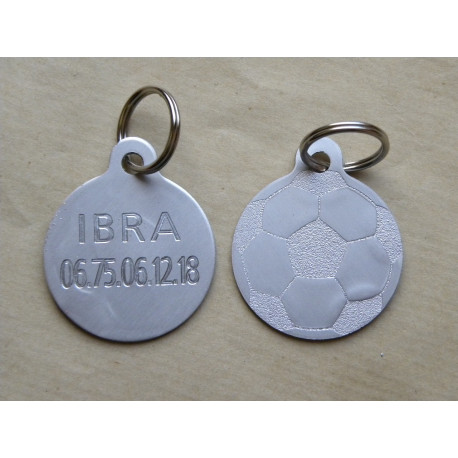 Médaille "FOOT" argentée pour Chien gravure 1 face 32 mm