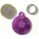 Médaille "FOOT" violette pour Chien gravure 1 face 32 mm