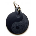 Médaille gravée "YING YANG" noire pour Chien personnalisable gravure 1 face Ft 32 mm