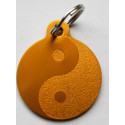 Médaille gravée "YING YANG" orange pour Chien personnalisable gravure 1 face Ft 32 mm