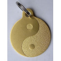 Médaille gravée "YING YANG" dorée  pour Chien personnalisable gravure 1 face Ft 32 mm