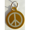 Médaille gravée "PEACE AND LOVE" dorée pour Chien personnalisable gravure 1 face Ft 32 mm