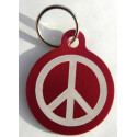 Médaille gravée "PEACE AND LOVE" rouge pour Chien personnalisable gravure 1 face Ft 32 mm