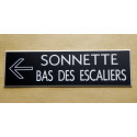 plaque adhésive "SONNETTE BAS DES ESCALIERS" NOIRE
