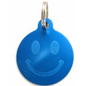 Médaille gravée "SMILEY" BLEU pour Chien gravure 1 face Ft 32 mm