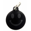 Médaille gravée "SMILEY" NOIRE pour Chien gravure 1 face Ft 32 mm