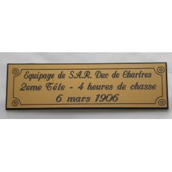 plaque gravée pour trophé  format 29 x 100 mm personnalisable 3 lignes