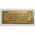 plaque gravée funéraire format 50 x 120 mm personnalisable 4 lignes 