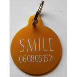 Medaillon chien rond aluminium gravure 2 faces pour grand chien