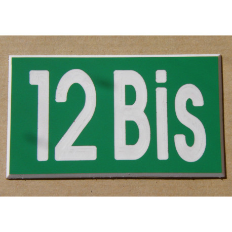 plaque numéro boite aux lettres,  fond vert  ft 35 x 50 mm adhésif