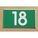 plaque numéro boite aux lettres,  fond vert  ft 35 x 50 mm adhésif