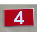 plaque numéro boite aux lettres,  fond rouge  ft 35 x 50 mm personnalisable