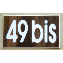plaque numéro boite aux lettres, noyer  ft 35 x 50 mm personnalisable