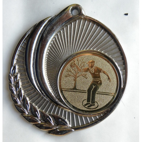 MEDAILLE GRAVEE THEME "PÉTANQUE masculine" 50 MM GRAVURE PERSONNALISATION