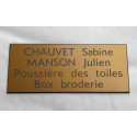 plaque de porte dorée format 50 x 120 mm adhésive 4 lignes