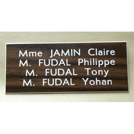 plaque de porte autocollante format 50 x 120 mm couleur bois 4 lignes