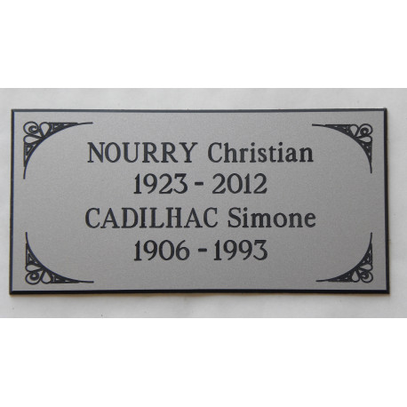 plaque funéraire  4 lignes de 18 caractères MAXIMUM chacune