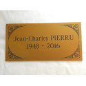 plaque Funéraire or  format 75 x 150 mm personnalisable 2 lignes 