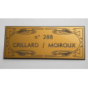 plaque de porte or format 50 x 120 mm personnalisable 2 lignes