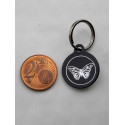 Médaille ronde 19 mm noire "papillon" pour Chaton, Chiot gravure 1  face
