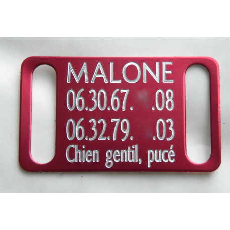 Plaque identification chien grand modele gravure offerte