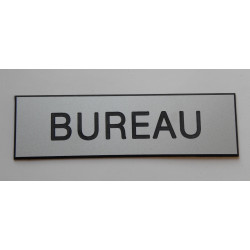 plaque adhésive "BUREAU" argentée