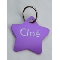 Medaille chien étoile violette gravure 2 faces offerte pour grand chien