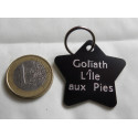 Medaille chien étoile noire aluminium gravure gratuite