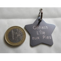 Medaille chien étoile  aluminium gravure 2 faces pour grand chien