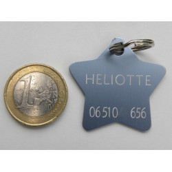 Medaille chien étoile  aluminium gravure gratuite une ou deux faces