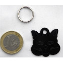 Médaille "TETE DE CHAT" noire pour chat gravure 1 face