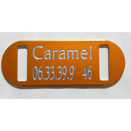 Plaque identification chat  couleur orange gravure offerte